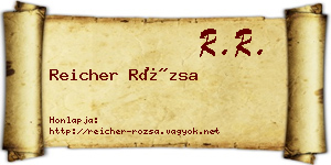 Reicher Rózsa névjegykártya