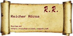 Reicher Rózsa névjegykártya